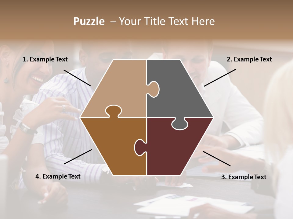 Businesspeople Writing Notebook PowerPoint Template