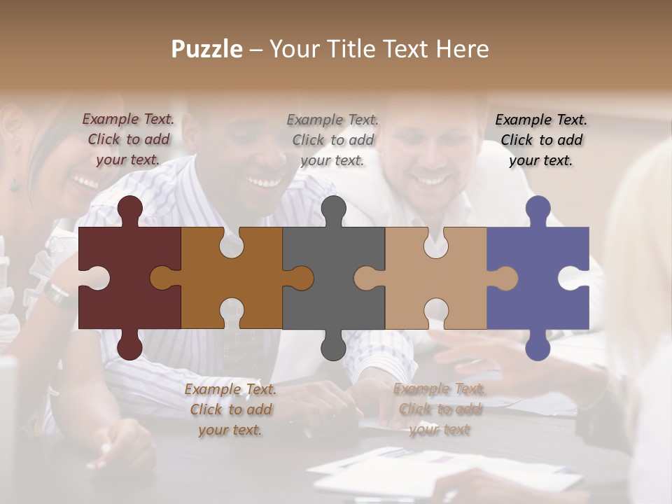 Businesspeople Writing Notebook PowerPoint Template