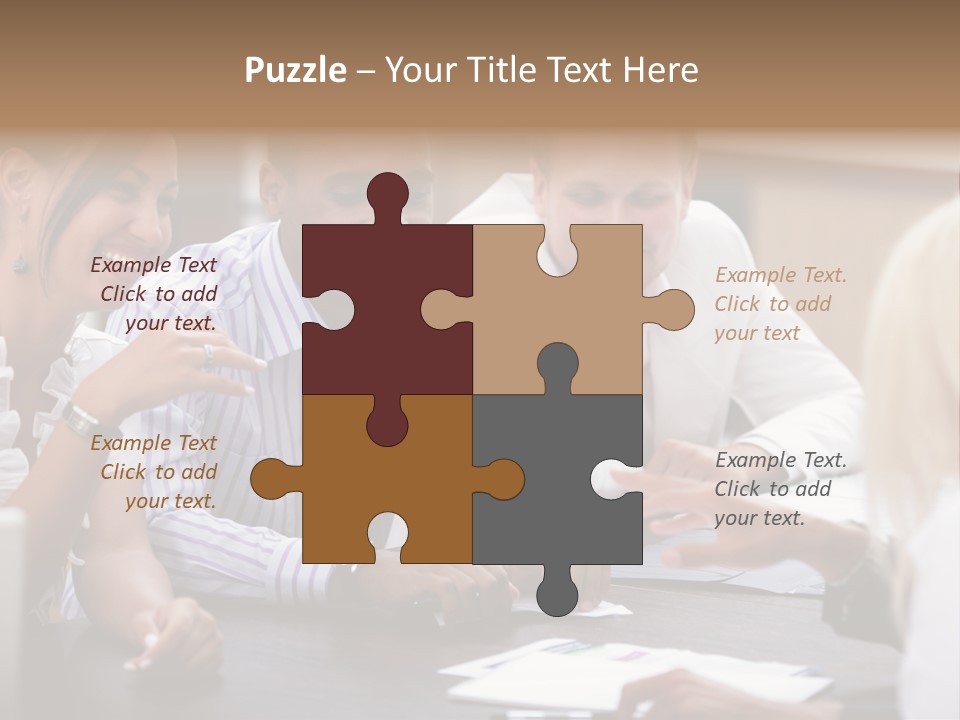 Businesspeople Writing Notebook PowerPoint Template