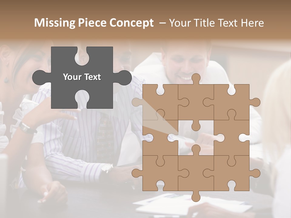 Businesspeople Writing Notebook PowerPoint Template