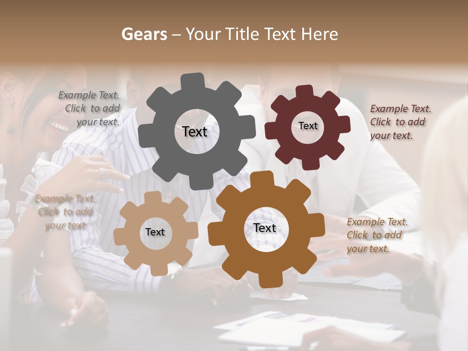 Businesspeople Writing Notebook PowerPoint Template