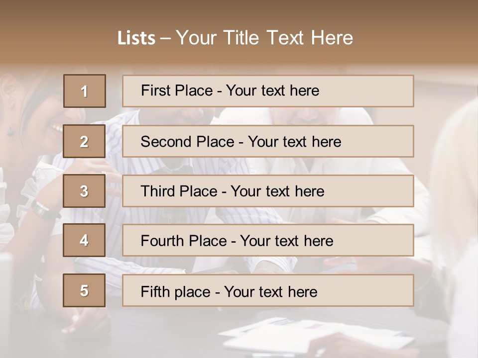 Businesspeople Writing Notebook PowerPoint Template