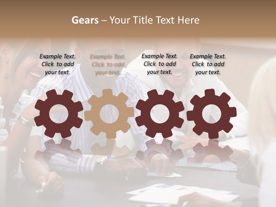 Businesspeople Writing Notebook PowerPoint Template