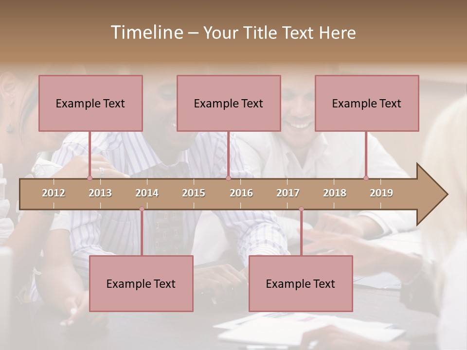 Businesspeople Writing Notebook PowerPoint Template