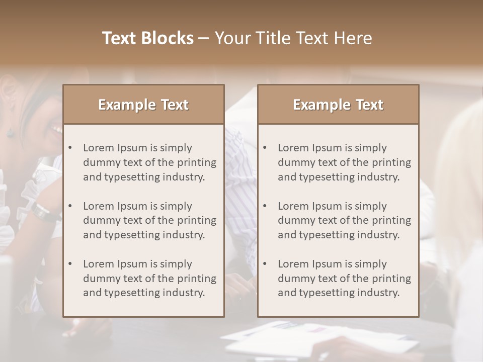 Businesspeople Writing Notebook PowerPoint Template