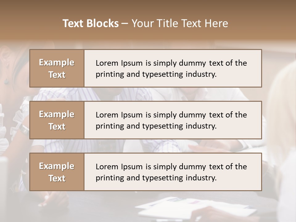 Businesspeople Writing Notebook PowerPoint Template