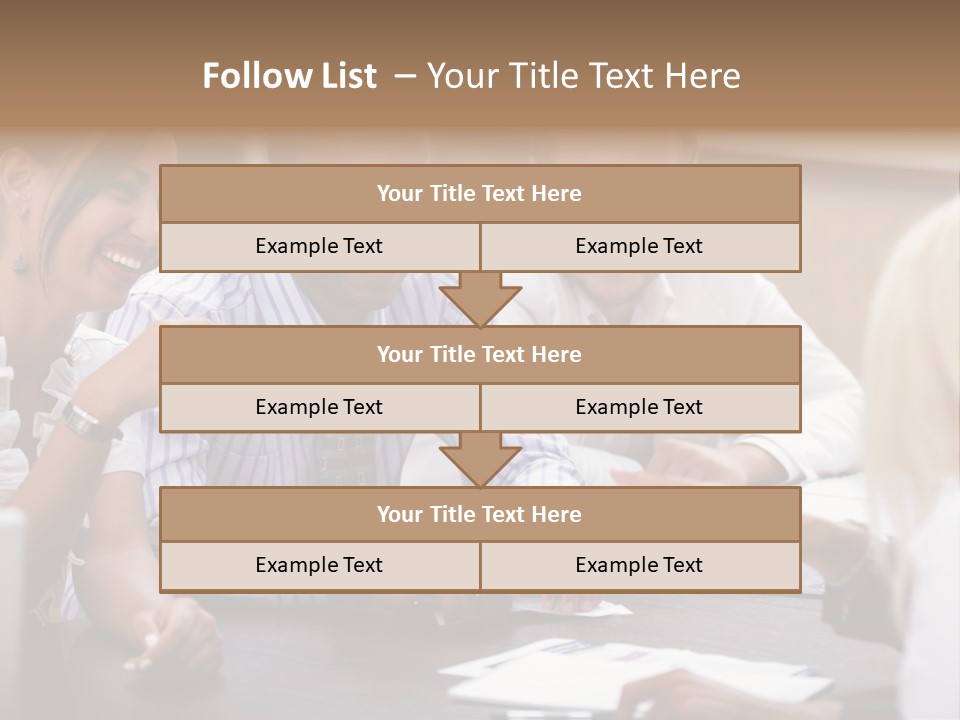 Businesspeople Writing Notebook PowerPoint Template