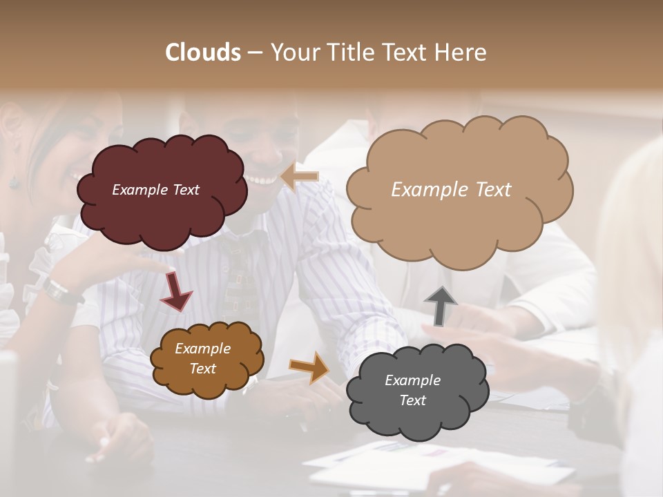 Businesspeople Writing Notebook PowerPoint Template