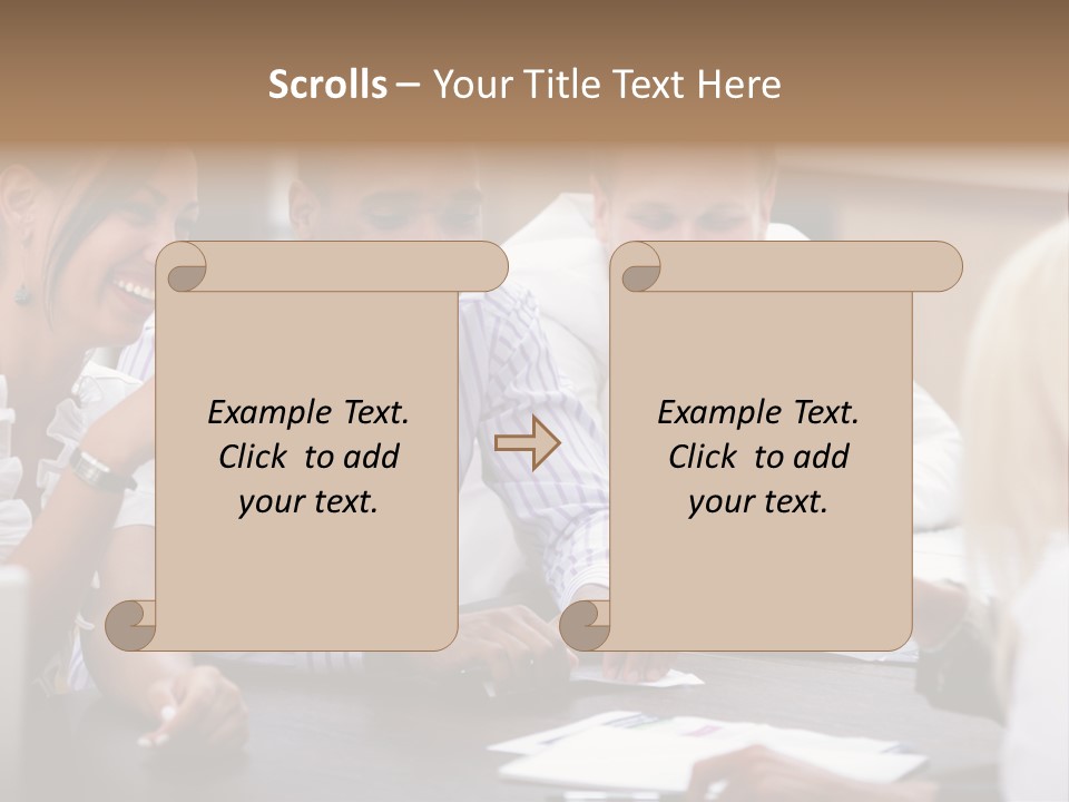 Businesspeople Writing Notebook PowerPoint Template