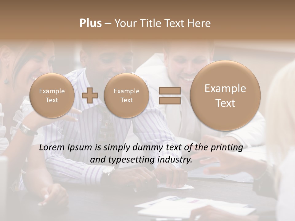 Businesspeople Writing Notebook PowerPoint Template