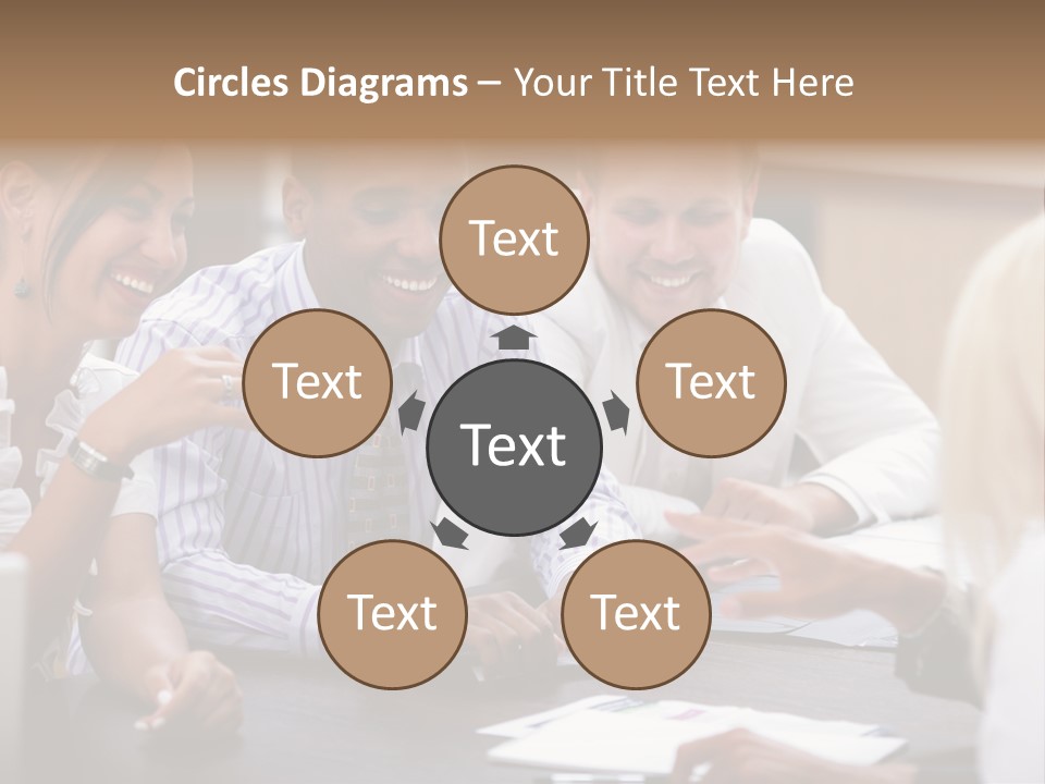 Businesspeople Writing Notebook PowerPoint Template