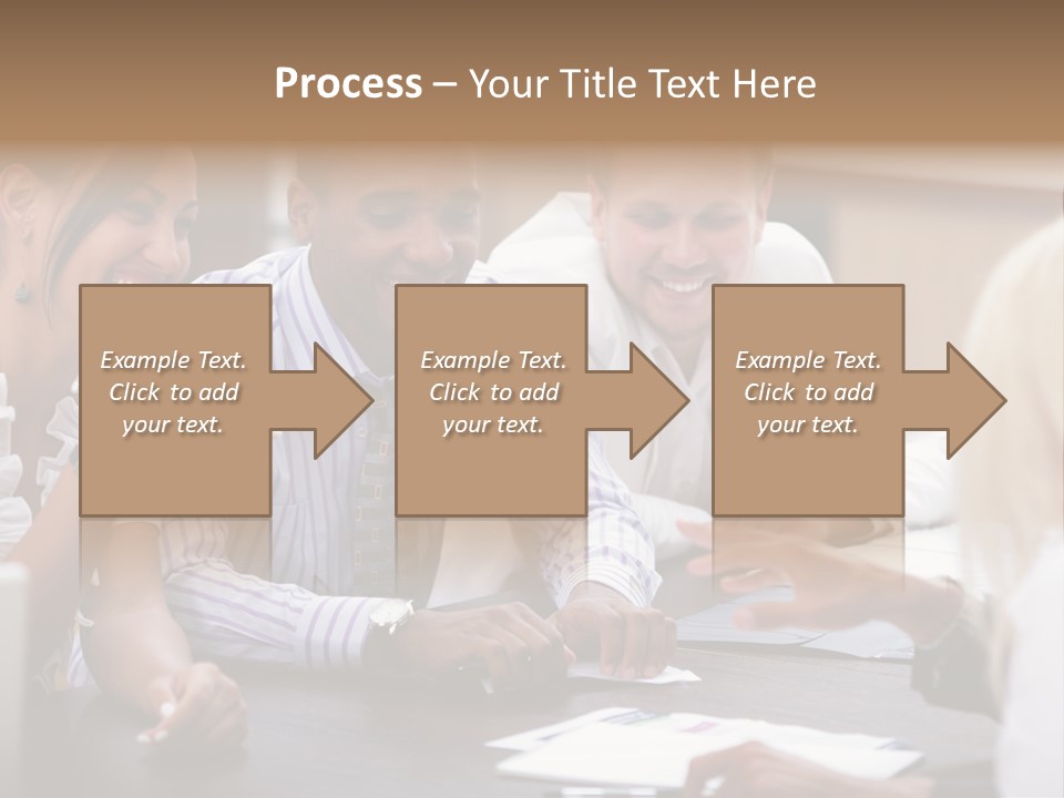 Businesspeople Writing Notebook PowerPoint Template