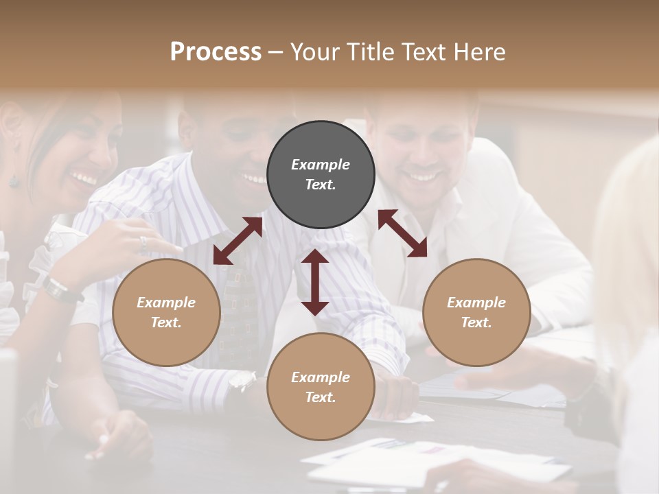 Businesspeople Writing Notebook PowerPoint Template