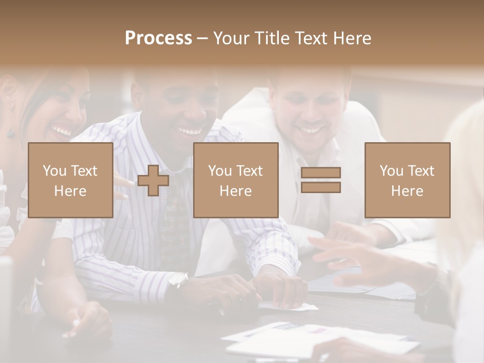 Businesspeople Writing Notebook PowerPoint Template