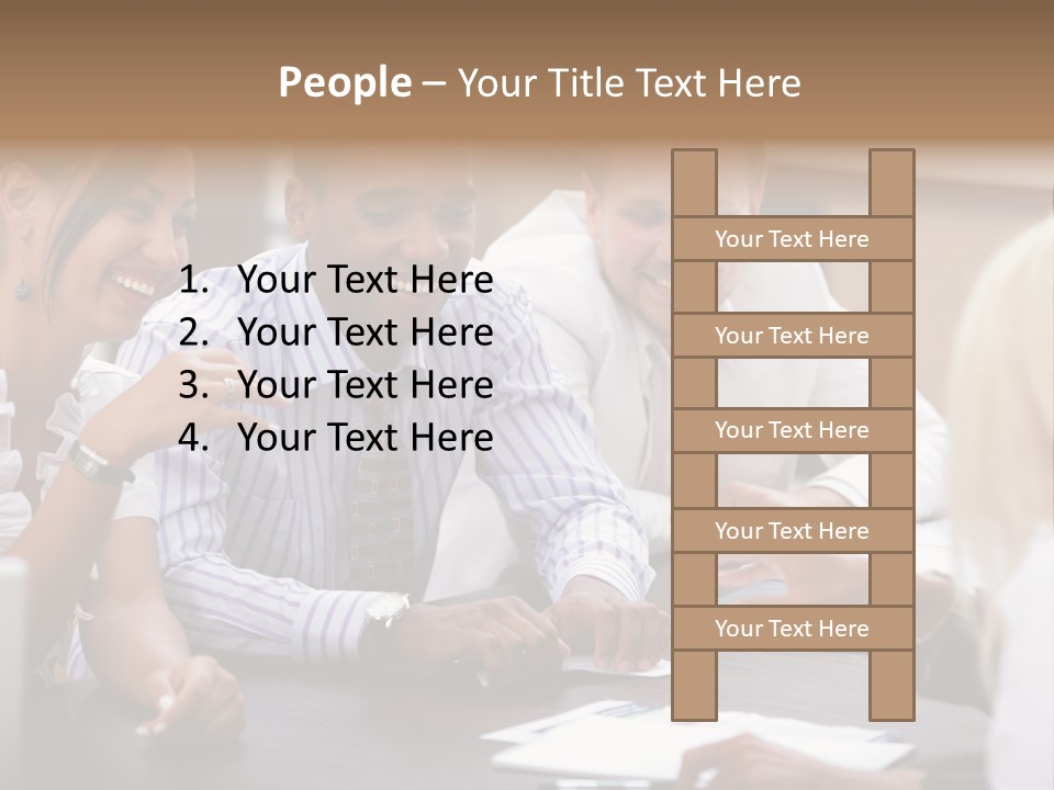 Businesspeople Writing Notebook PowerPoint Template