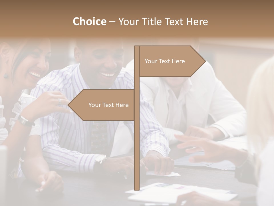 Businesspeople Writing Notebook PowerPoint Template