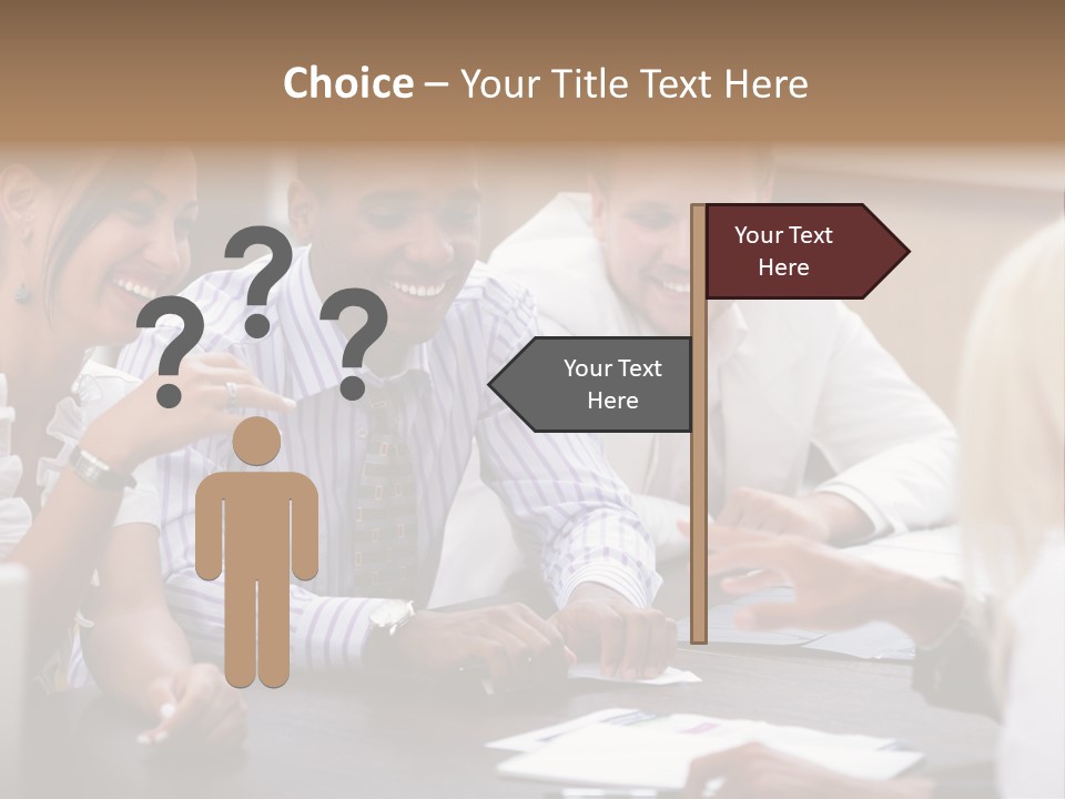 Businesspeople Writing Notebook PowerPoint Template