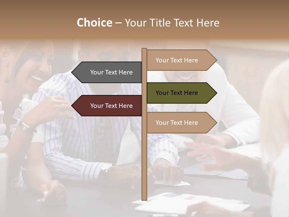 Businesspeople Writing Notebook PowerPoint Template