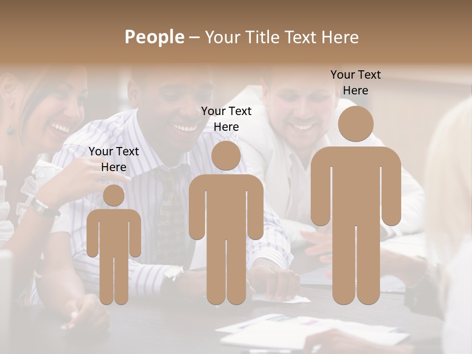 Businesspeople Writing Notebook PowerPoint Template