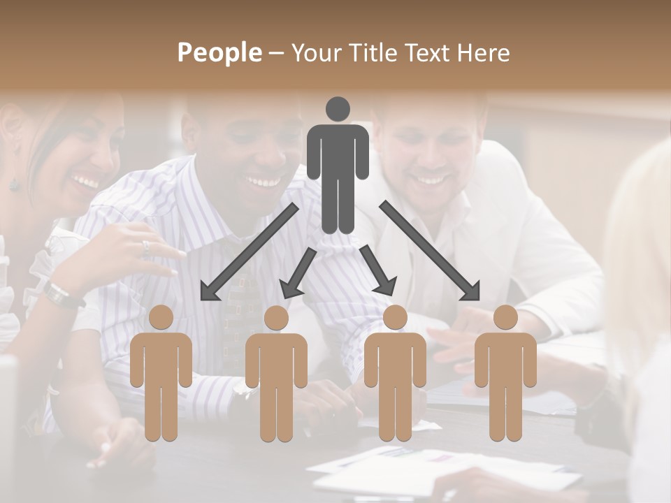 Businesspeople Writing Notebook PowerPoint Template