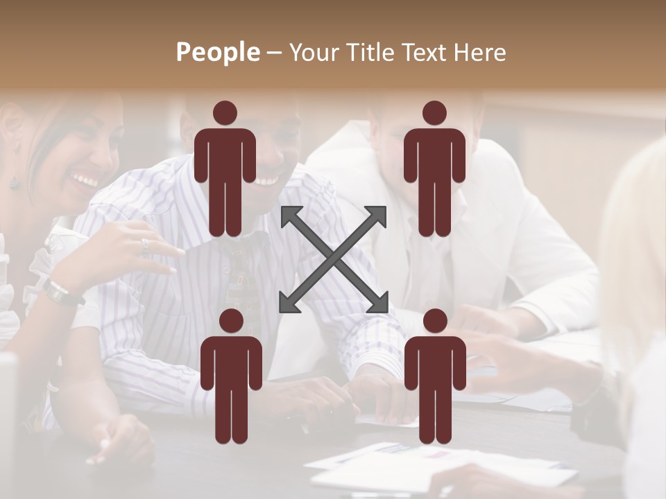 Businesspeople Writing Notebook PowerPoint Template