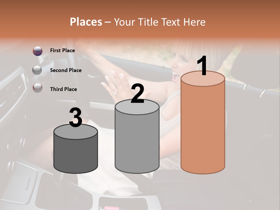 Shout Female Motorist PowerPoint Template