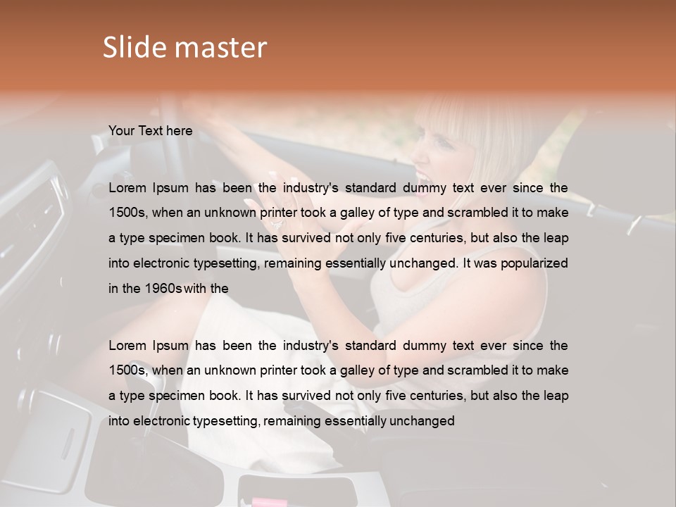 Shout Female Motorist PowerPoint Template