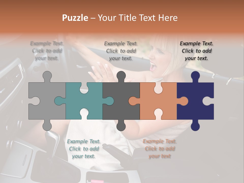 Shout Female Motorist PowerPoint Template