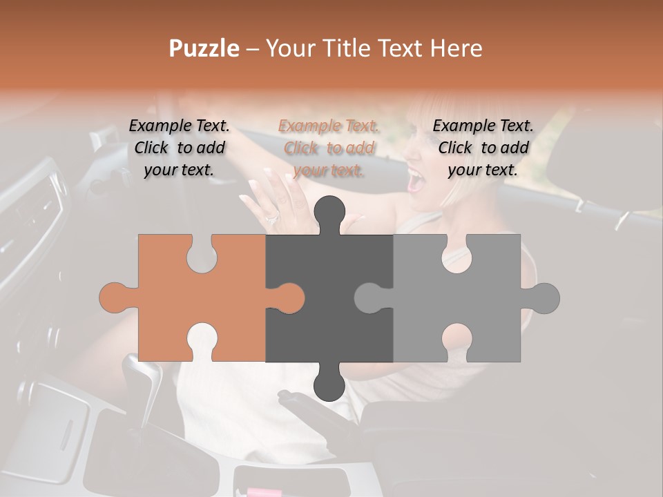 Shout Female Motorist PowerPoint Template