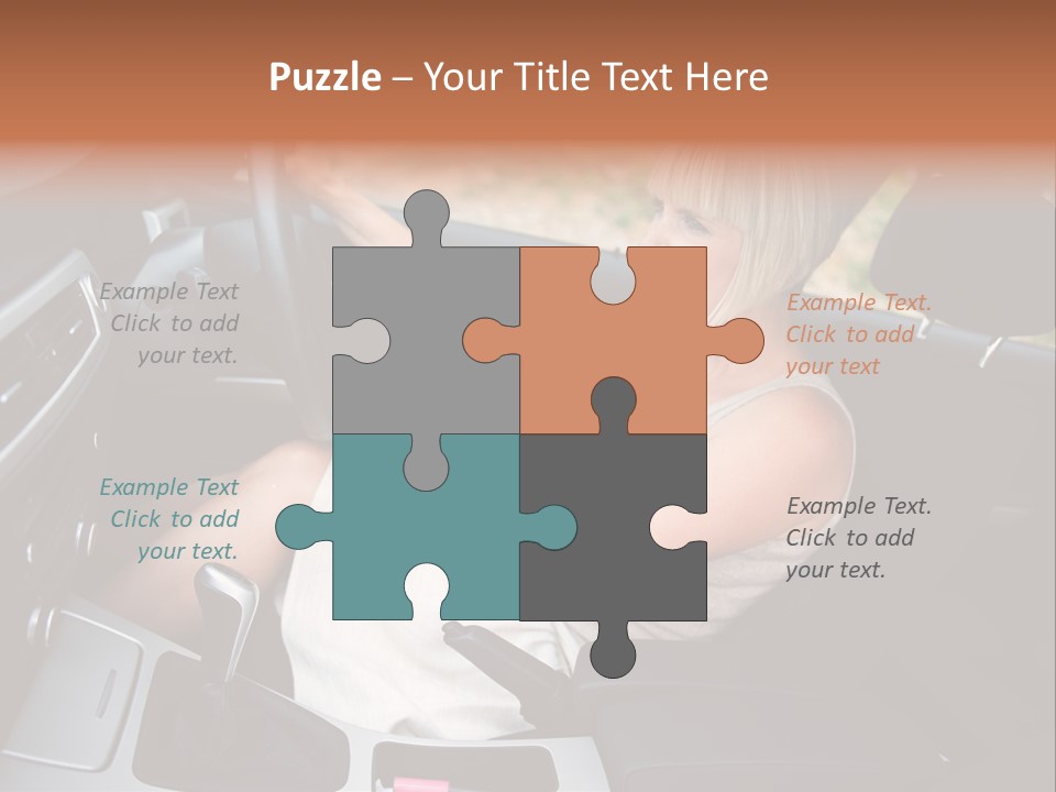 Shout Female Motorist PowerPoint Template