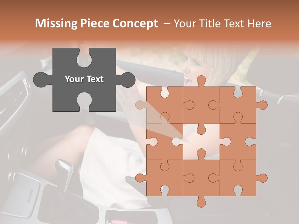 Shout Female Motorist PowerPoint Template