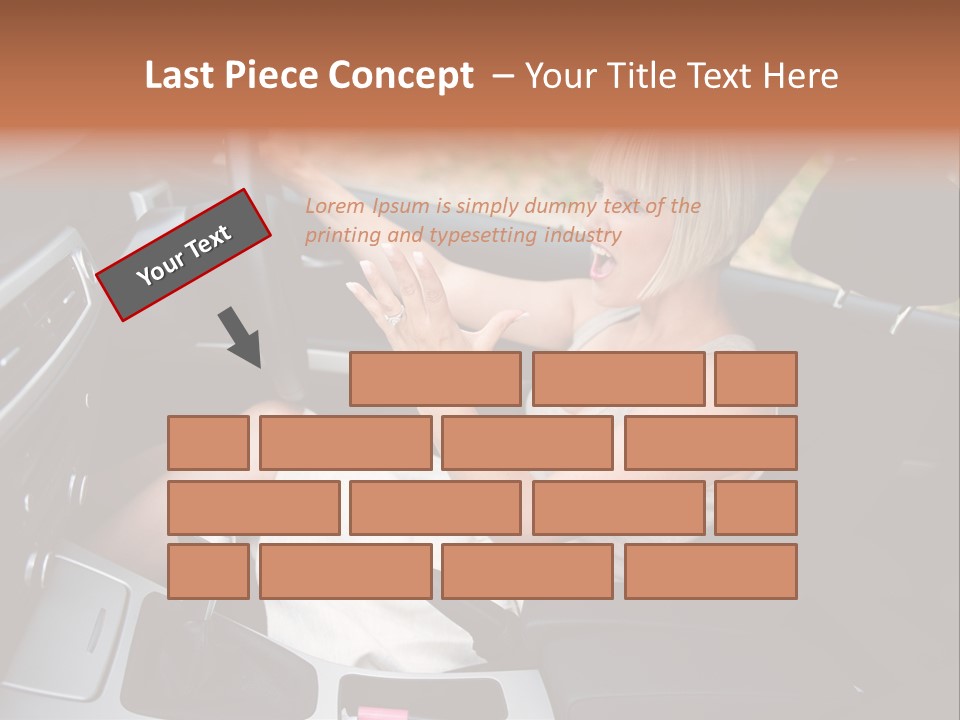 Shout Female Motorist PowerPoint Template