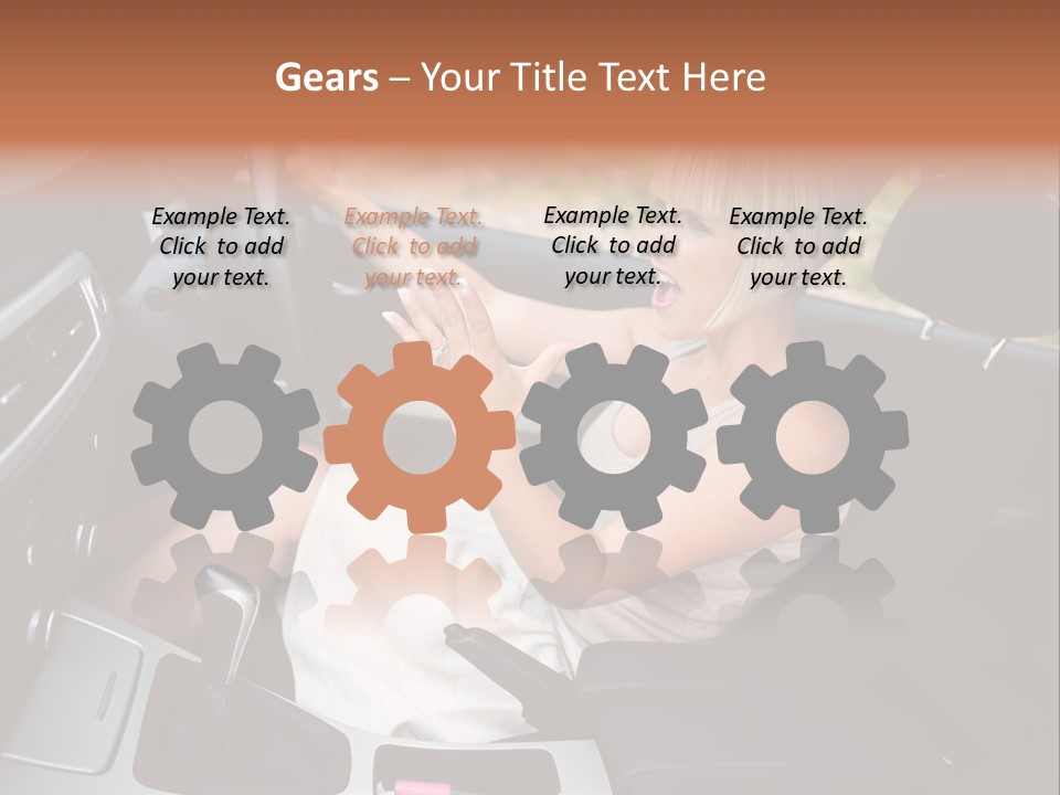 Shout Female Motorist PowerPoint Template