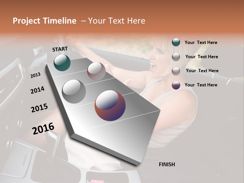 Shout Female Motorist PowerPoint Template