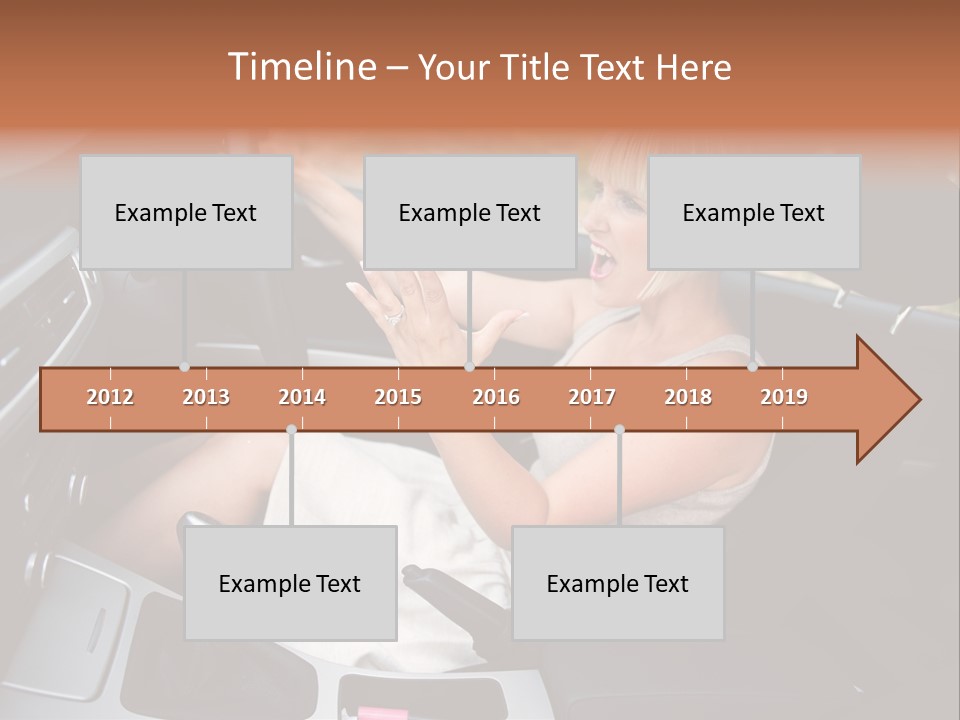 Shout Female Motorist PowerPoint Template