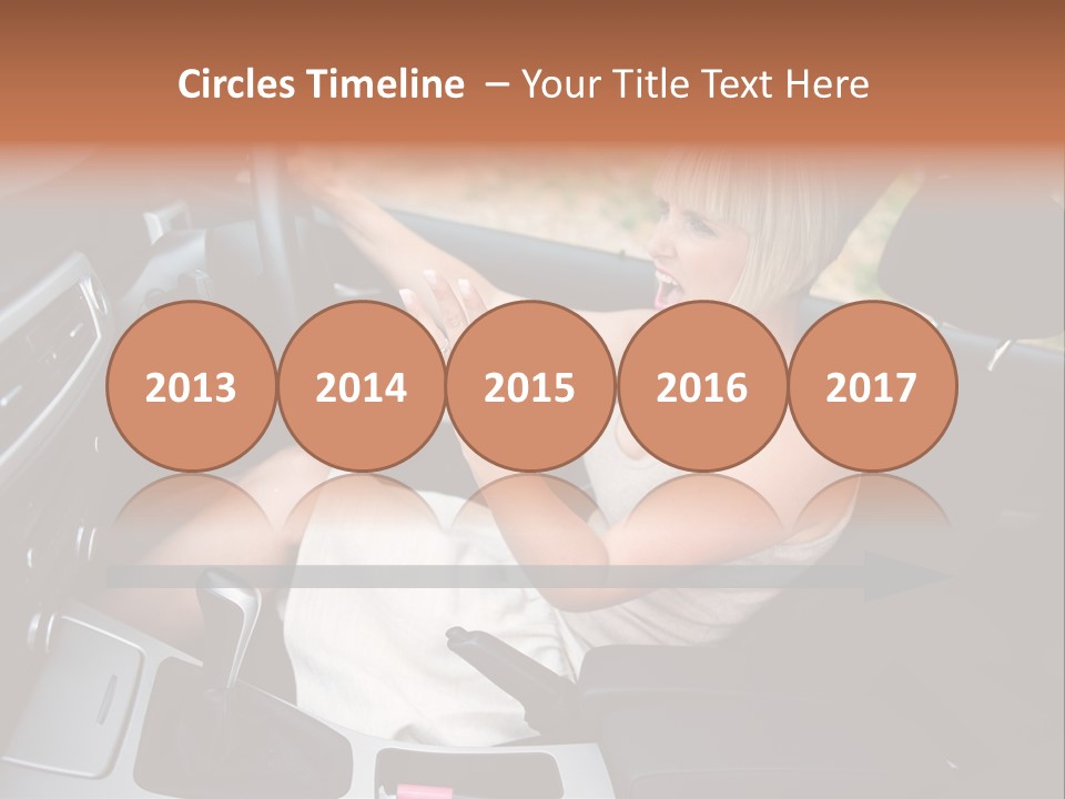 Shout Female Motorist PowerPoint Template