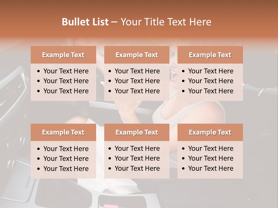 Shout Female Motorist PowerPoint Template