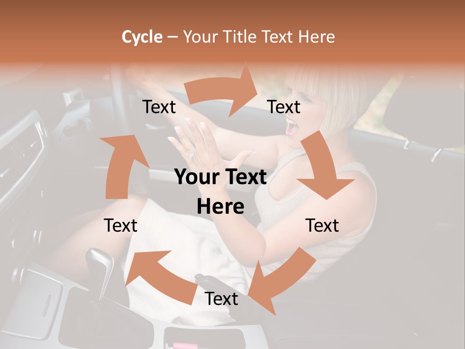 Shout Female Motorist PowerPoint Template