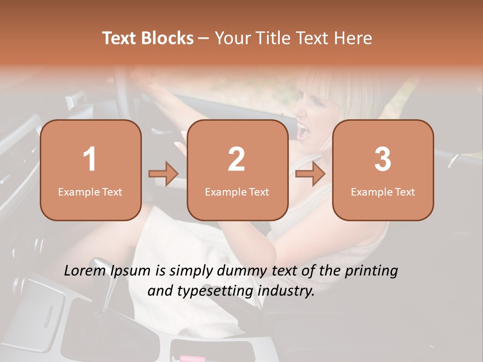 Shout Female Motorist PowerPoint Template