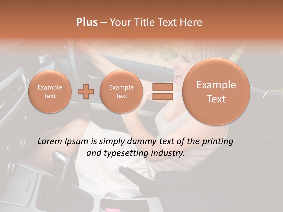 Shout Female Motorist PowerPoint Template