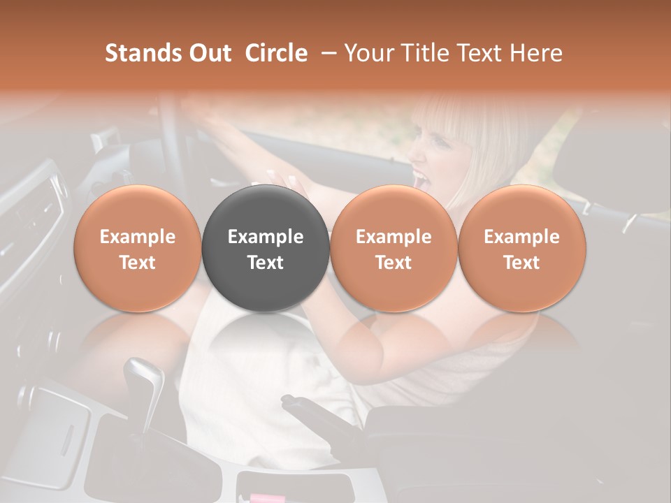 Shout Female Motorist PowerPoint Template