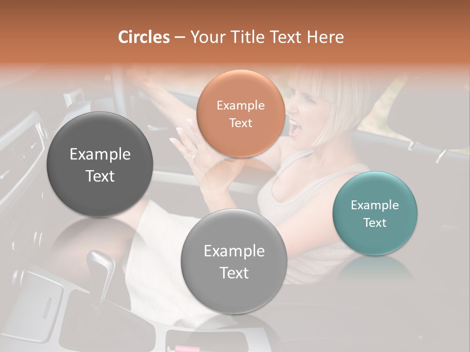 Shout Female Motorist PowerPoint Template
