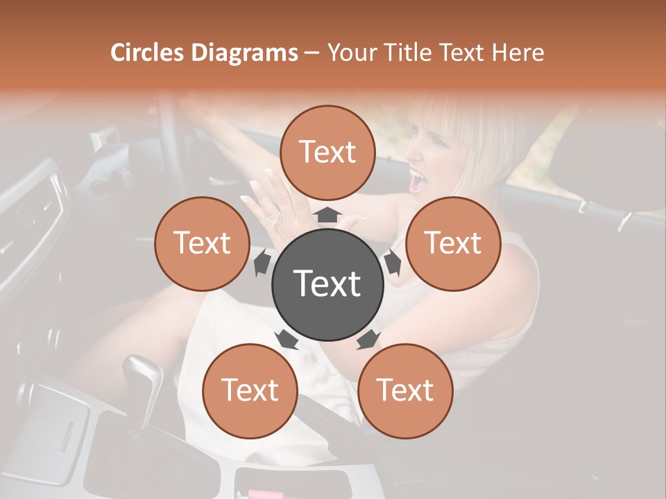 Shout Female Motorist PowerPoint Template