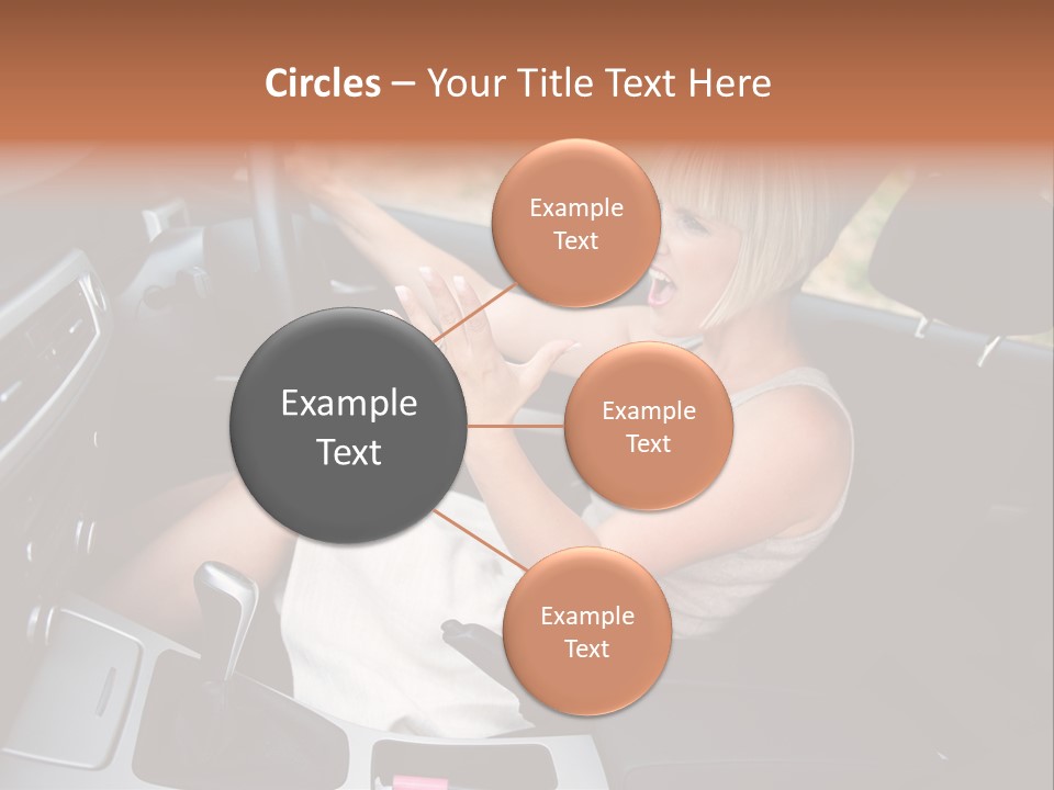 Shout Female Motorist PowerPoint Template