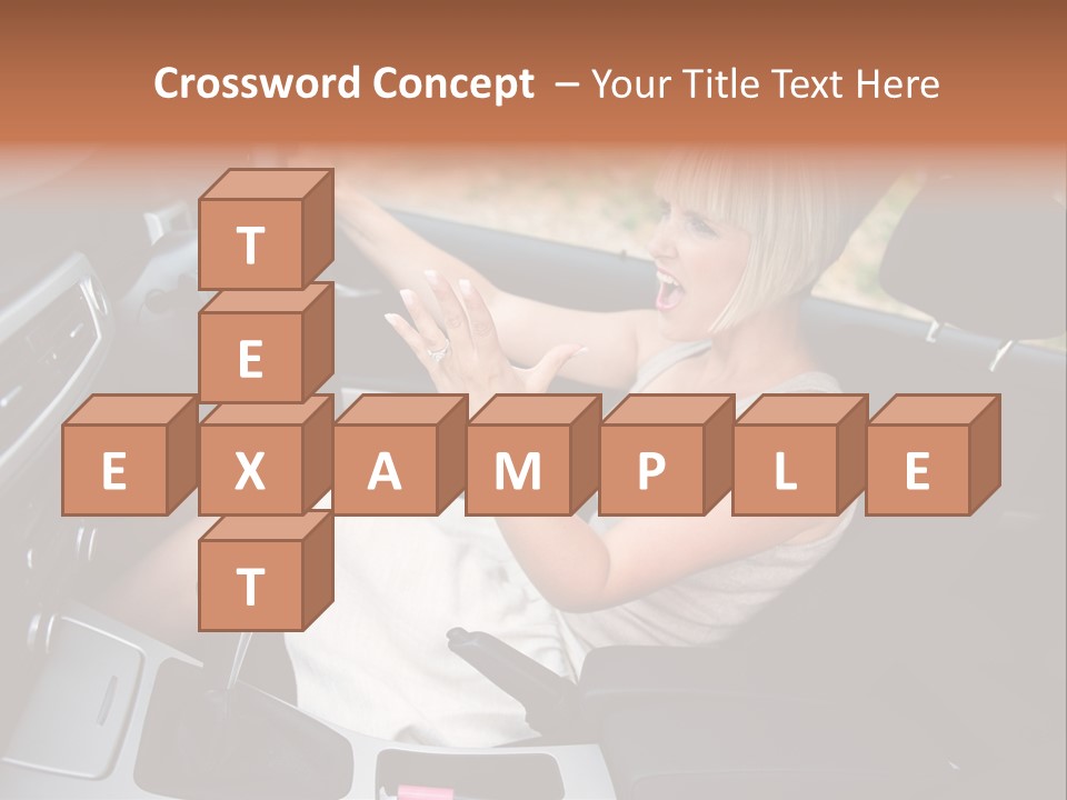 Shout Female Motorist PowerPoint Template