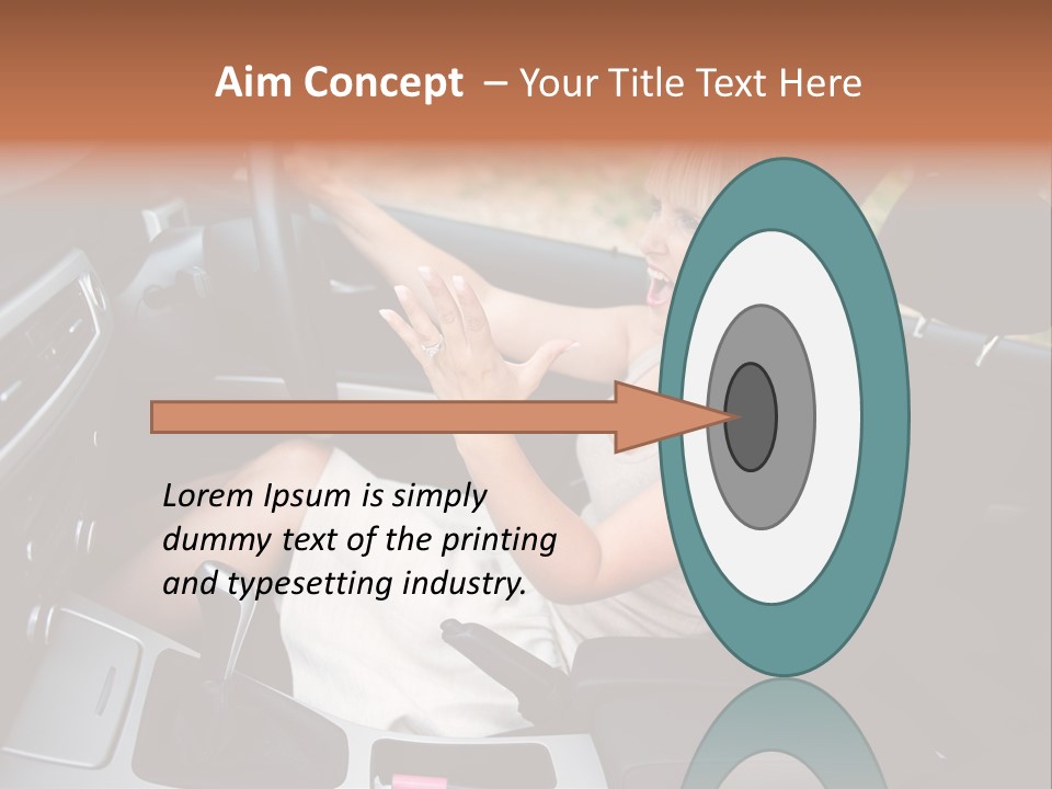 Shout Female Motorist PowerPoint Template