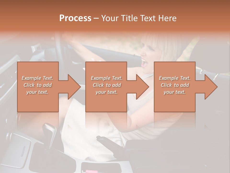 Shout Female Motorist PowerPoint Template