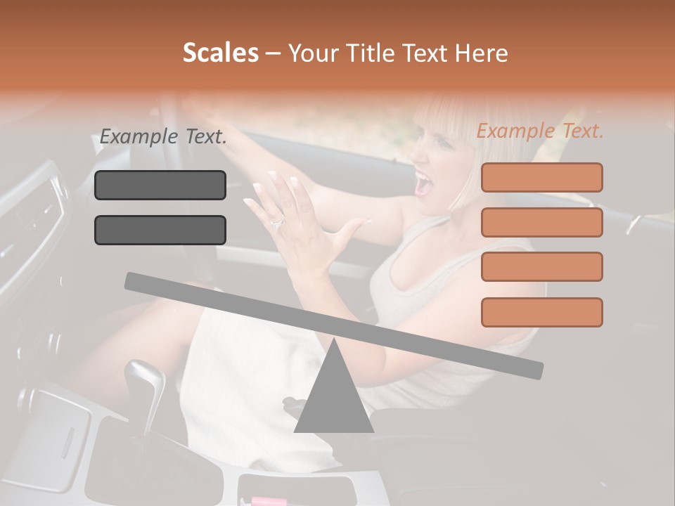 Shout Female Motorist PowerPoint Template