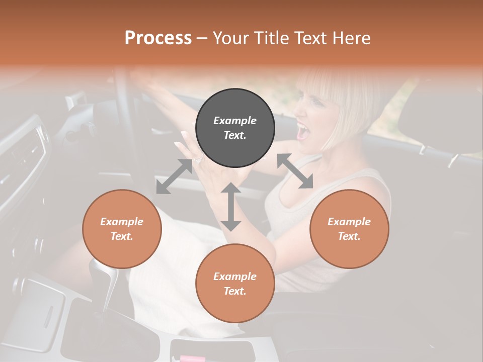 Shout Female Motorist PowerPoint Template