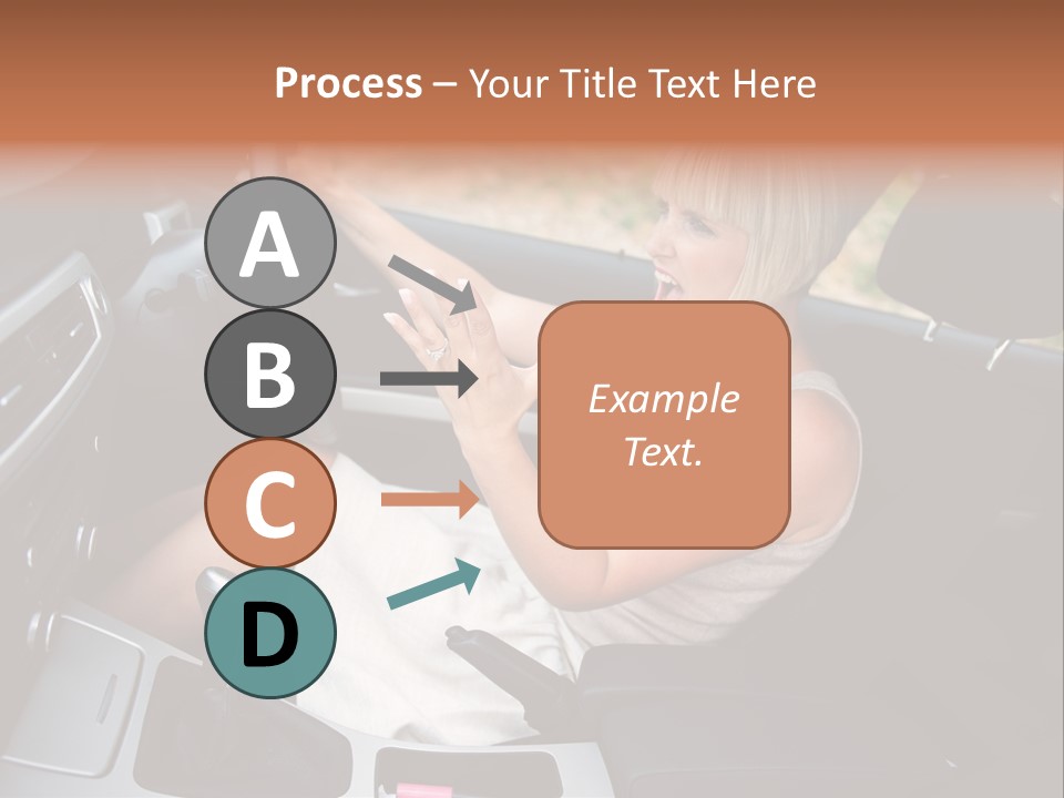 Shout Female Motorist PowerPoint Template